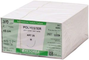 RESORBA® Polyester Nahtmaterial ART25 3/0 45cm 12er (Karl Hammacher)