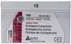 Guttaperchaspitzen safety color Gr. 015 weiss (Alfred Becht)