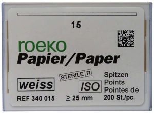 ROEKO Papierspitzen weiss Normalpackung Gr. 015 (Coltene Whaledent)